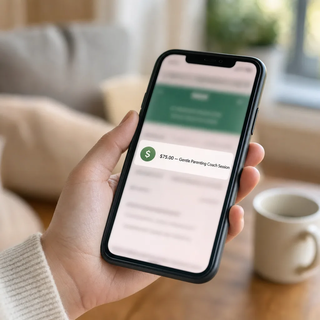 Your first paid session: payment received on the reader's phone